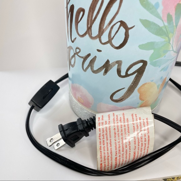 SCENTSY Electric Wax Warmer - Hello Spring - 2 pc - Narrow Cement Base Included - Picture 6 of 7